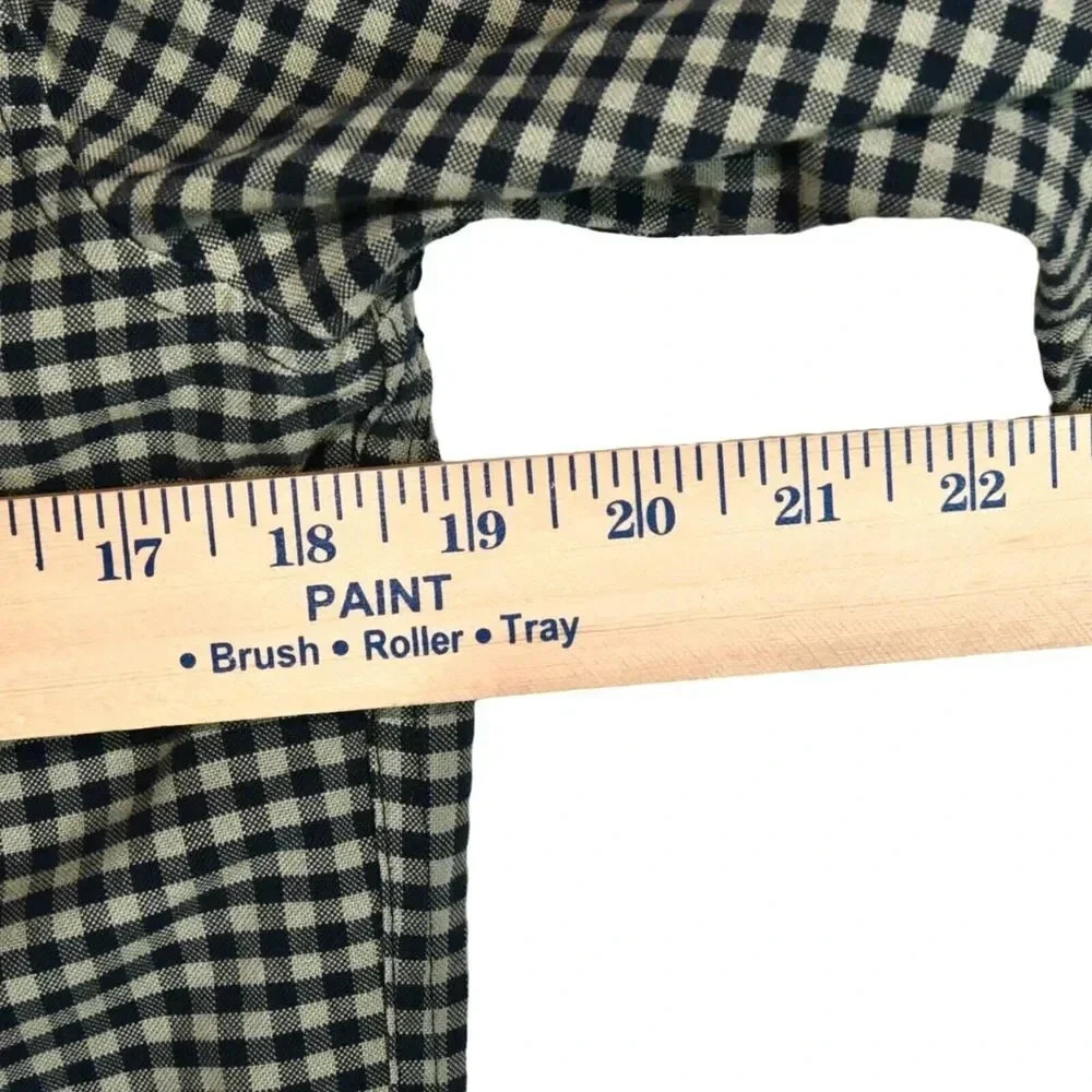 Abercrombie Fitch Shirt XS Tan / Black Plaid Mens Cotton Long Sleeve Button - Picture 4 of 8
